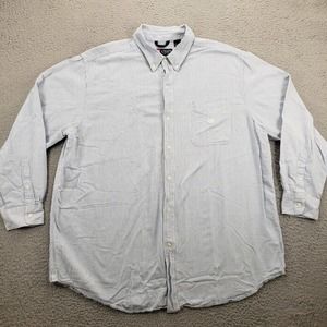 Chaps Shirt Mens 2XB Blue Striped Long Sleeve Casual Classic Button‎ Down